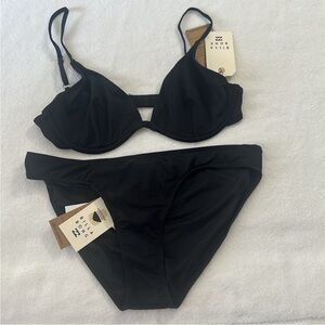 Billabong Large Bikini 2-piece Sol Searcher Low Rider AND Reese Underwire NWT